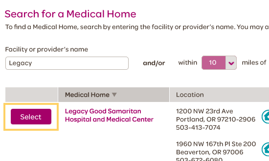 Select the Medical Home